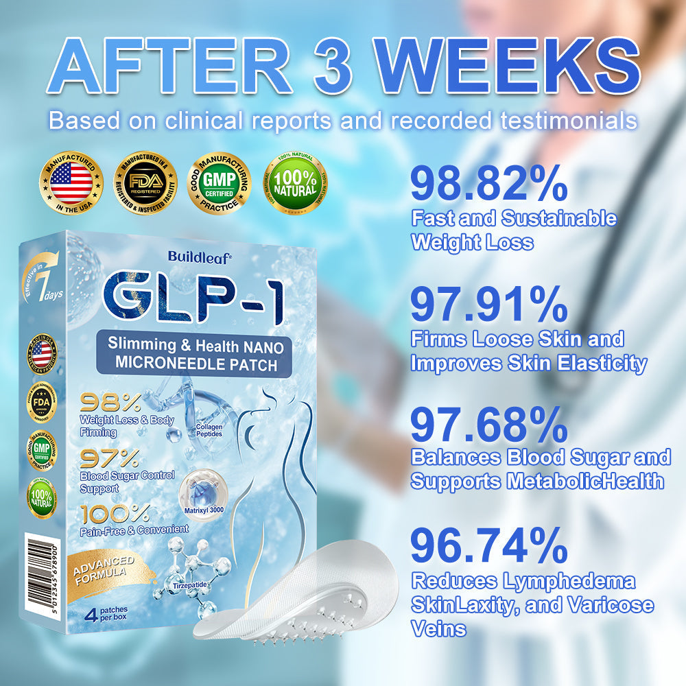 🎁FDA Store | BuildLeaf® GLP-1 Nano-Microneedle Patch with Collagen & Matrixyl 3000 丨Obesity,Cardiovascular Diseas, Diabetes, Sleep Apnea, Joint Problems and More
