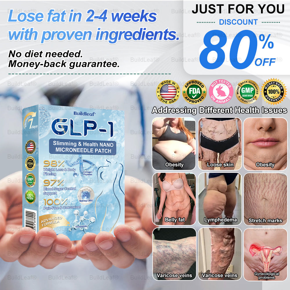 🎁FDA Store | BuildLeaf® GLP-1 Nano-Microneedle Patch with Collagen & Matrixyl 3000 丨Obesity,Cardiovascular Diseas, Diabetes, Sleep Apnea, Joint Problems and More