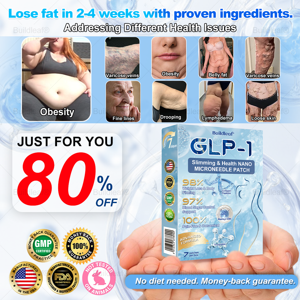 🎁FDA Store | BuildLeaf® GLP-1 Nano-Microneedle Patch with Collagen & Matrixyl 3000 丨Obesity,Cardiovascular Diseas, Diabetes, Sleep Apnea, Joint Problems and More